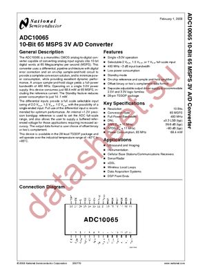 ADC10065CIMT/NOPB datasheet  